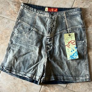 Vintage shorts denim Rossi Rossi sexy fit jean high waisted Y2K retro